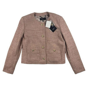 Weekend Max Mara Leda Tweed Button Jacket Pink Size US 6